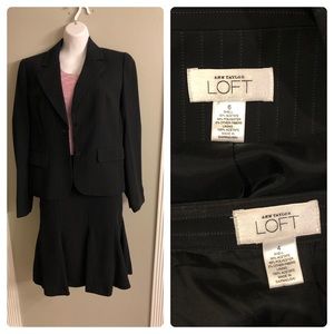 Black pinstripe shirt suit